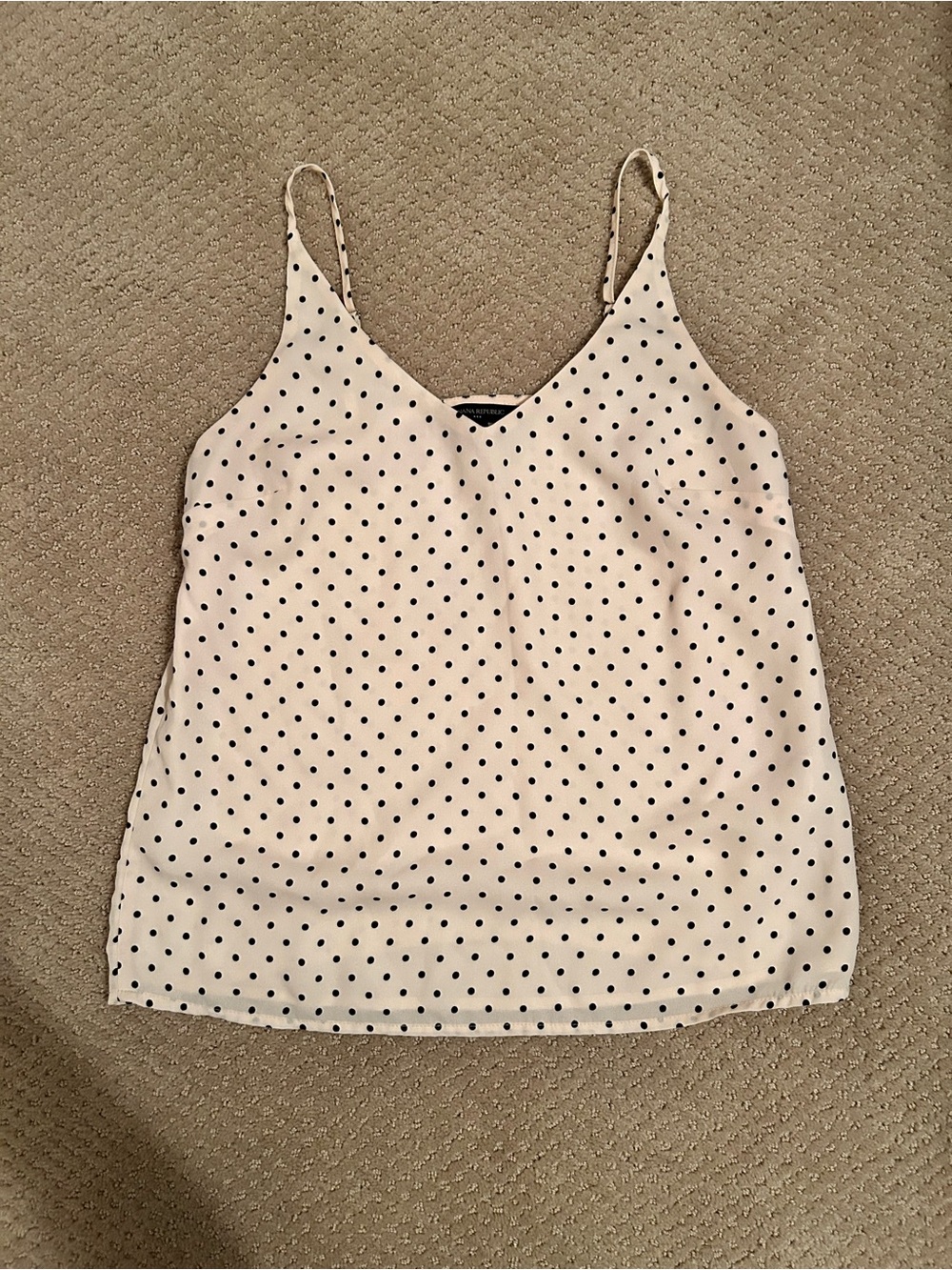 Banana Republic Cream Polka Dot V-Neck Cami Top